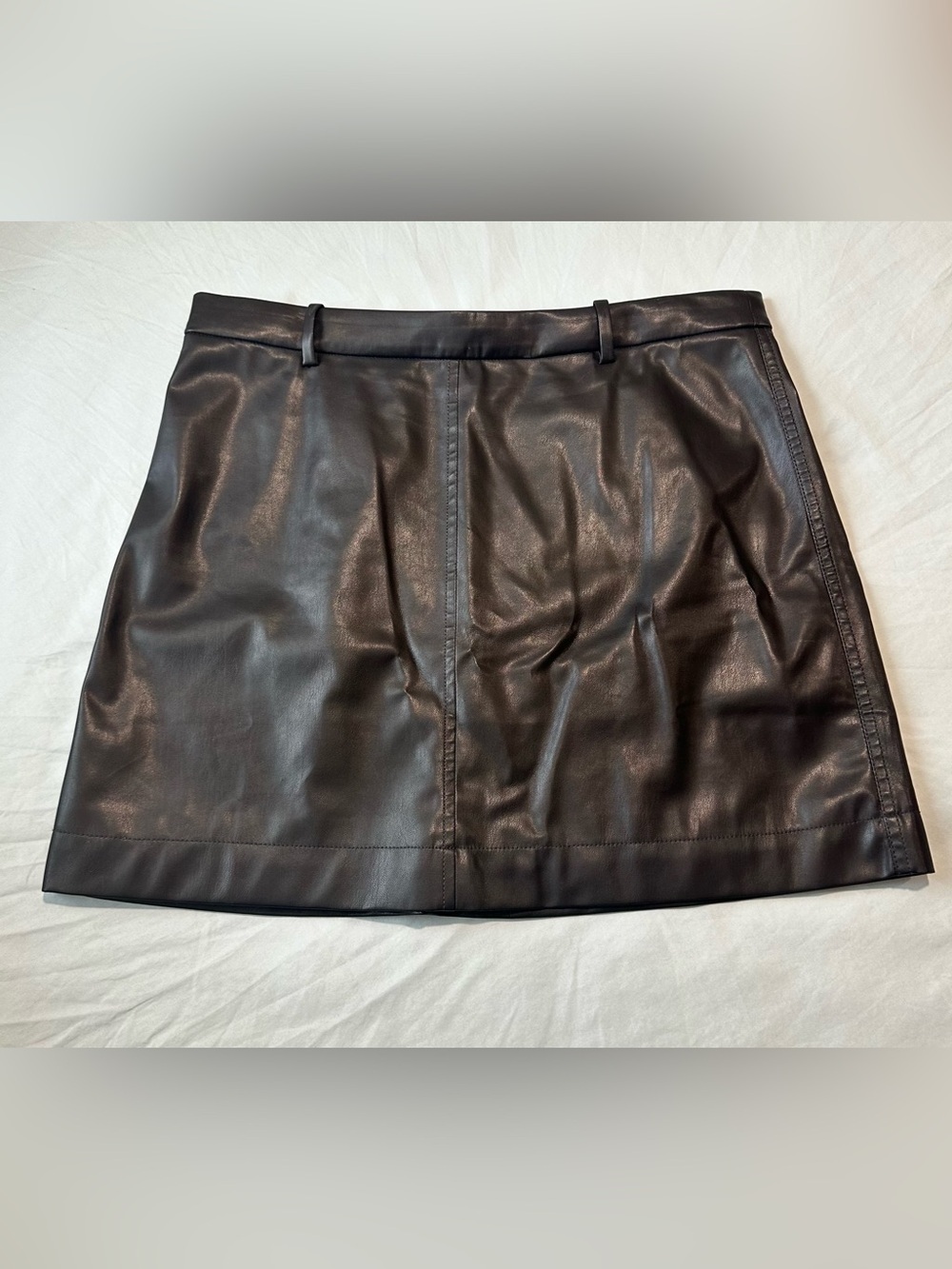 J.Crew Faux Leather Mini Skirt Black Size 8 Vegan PU